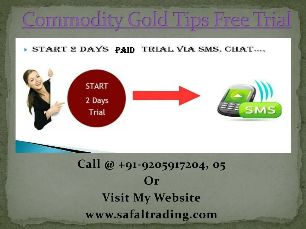 commodity gold tips free trial