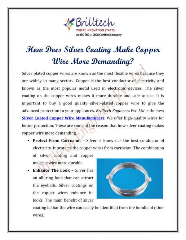 How Does Silver Coating Make Copper Wire More Demanding?