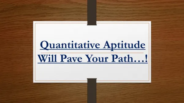Safalta :- Quantitative Aptitude Will Pave Your Path
