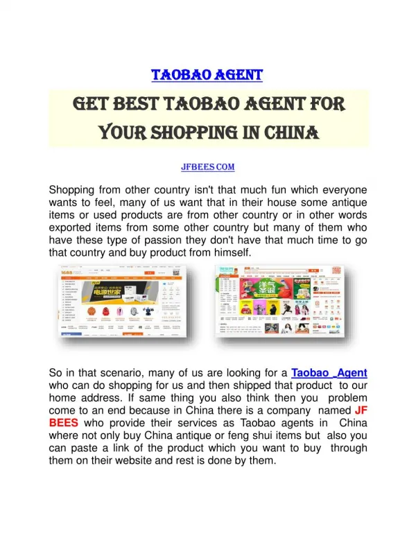 Get best taobao agent for your shopping in china.