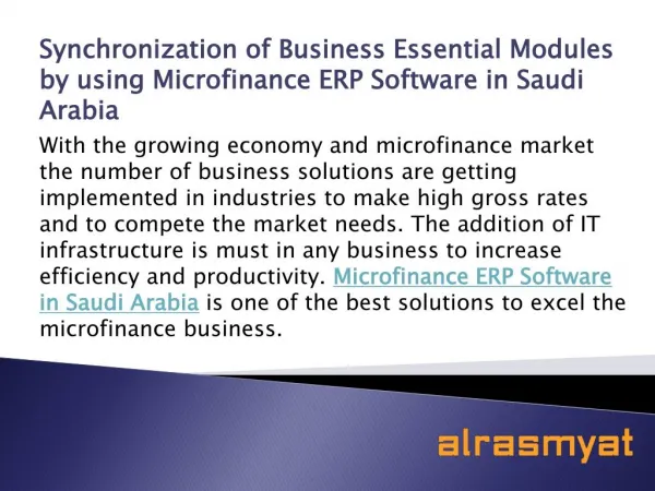 How Microfinance ERP Software in Saudi Arabia helps to integrate MFI functions?