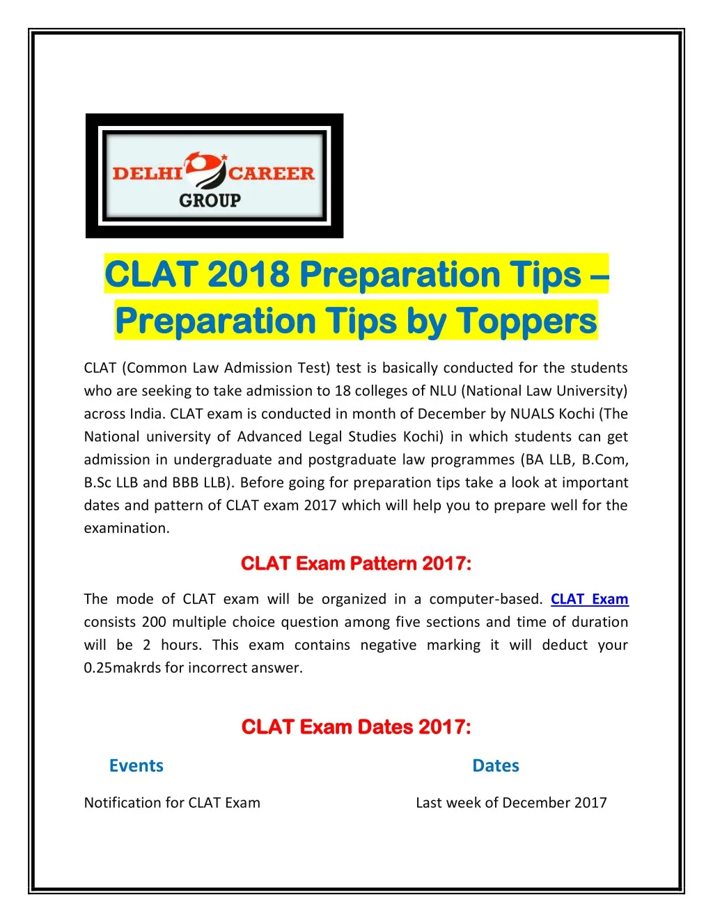 clat 2018 preparation tips clat 2018 preparation