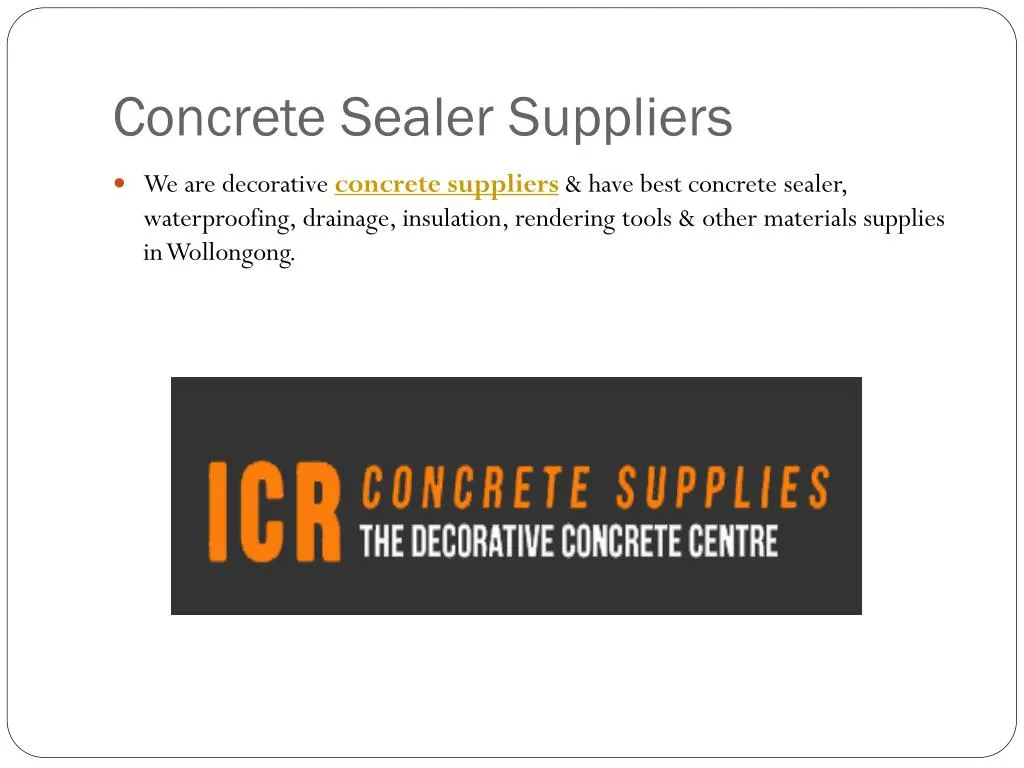concrete sealer suppliers