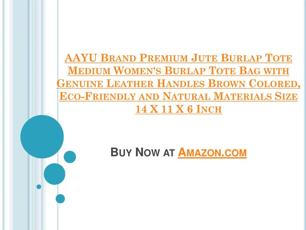 aayu brand premium jute burlap tote medium women