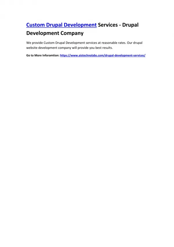 custom drupal development services drupal