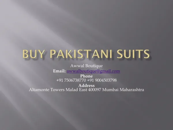 Buy Pakistani Suits Online