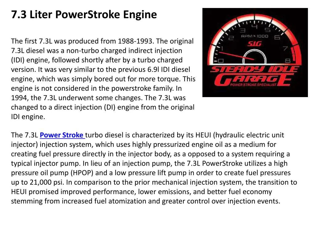 7 3 liter powerstroke engine the first