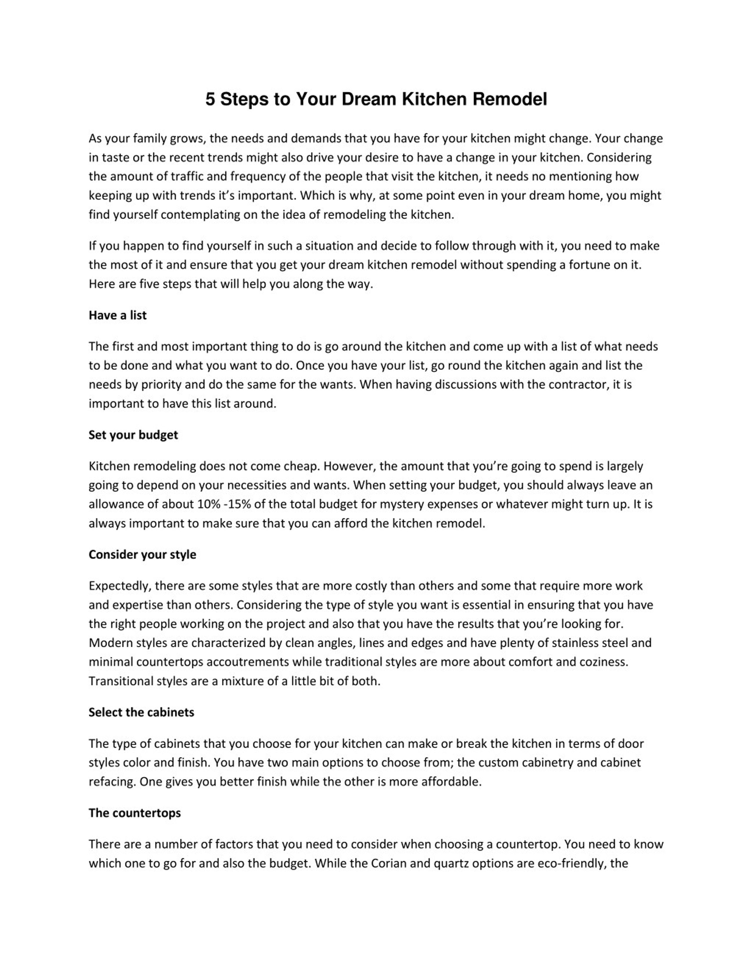 PPT - 5 Steps to Your Dream Kitchen Remodel PowerPoint Presentation ...