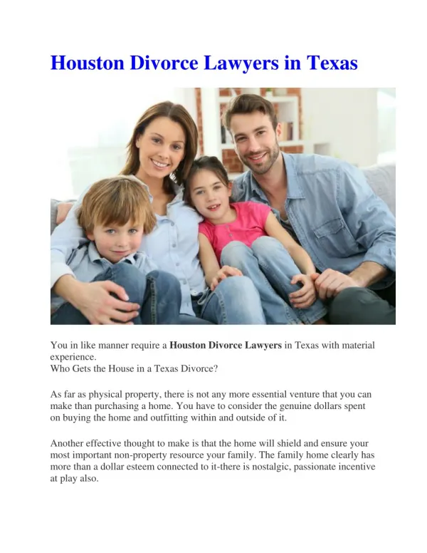 Houston Divorce Lawyers in Texas