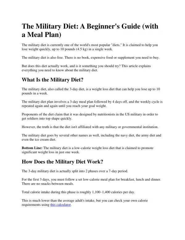 The Military Diet: A Beginner's Guide (with a Meal Plan)