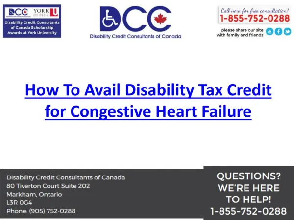 How To Avail Disability Tax Credit for Congestive Heart Failure