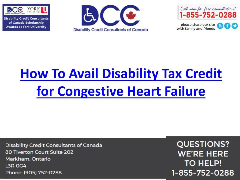 how to avail disability tax credit for congestive heart failure