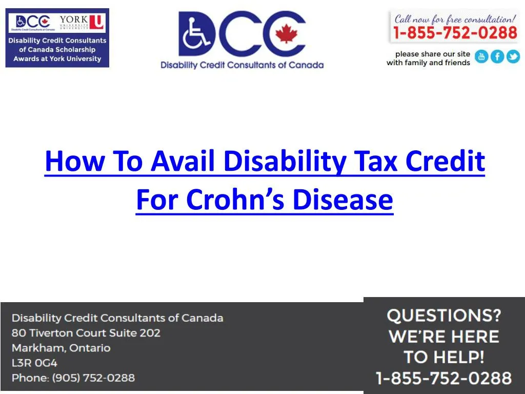 how to avail disability tax credit for crohn s disease