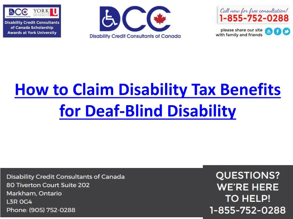 how to claim disability tax benefits for deaf blind disability