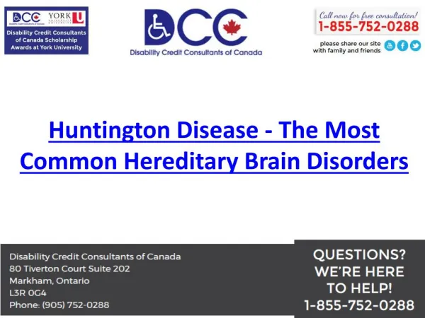 Huntington Disease - The Most Common Hereditary Brain Disorders
