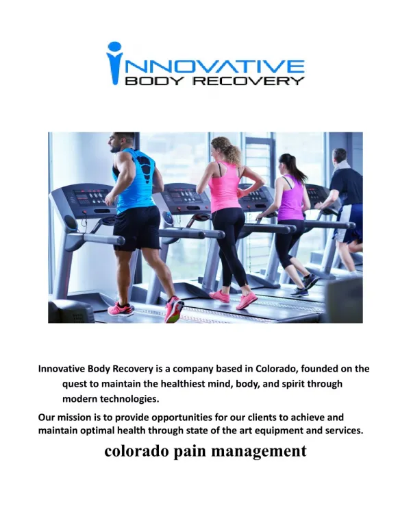 Colorado Pain Management - Innovative Body Recovery