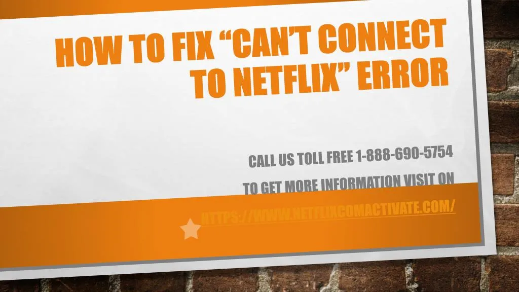 how to fix can t connect to netflix error