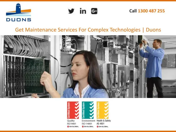 Get Maintenance Services For Complex Technologies – Duons