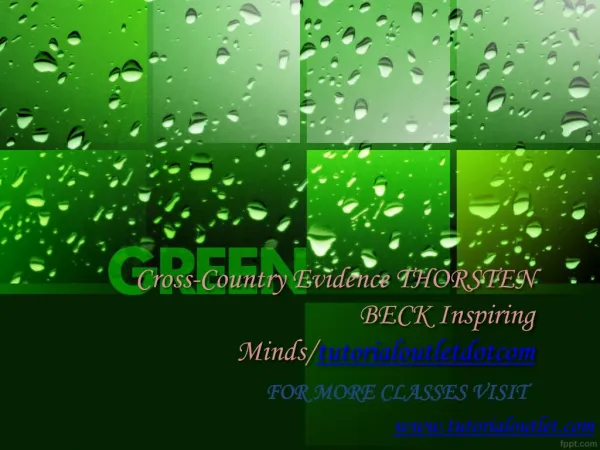 Cross-Country Evidence THORSTEN BECK Inspiring Minds/tutorialoutletdotcom