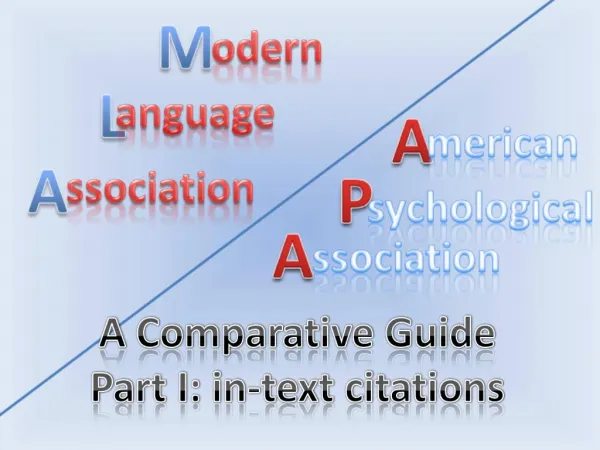 A Comparative Guide Part I: in-text citations