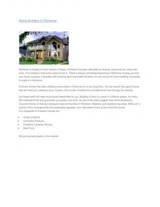 Home Builders in Kitchner - slide 1