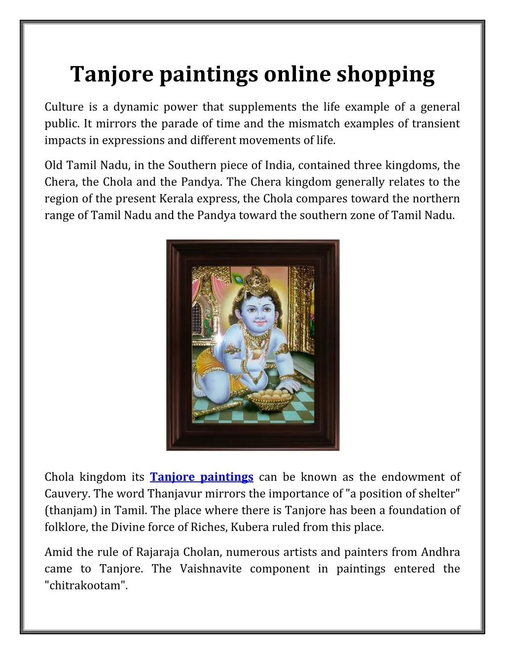 tanjore paintings online shopping