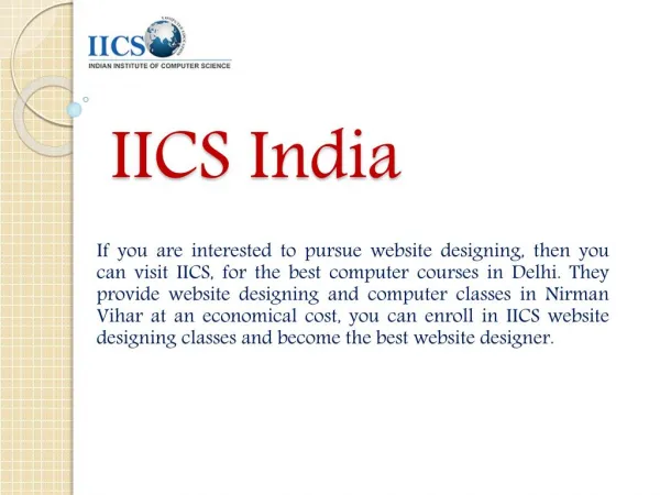Best computer, web designing, multimedia & animation Courses In Laxmi Nagar with IICS India