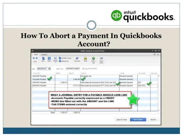 How to Abort a Payment in Quickbooks Account?