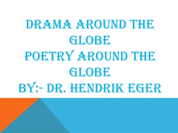 POETRY for Friends Around the Globe by Henrik Eger