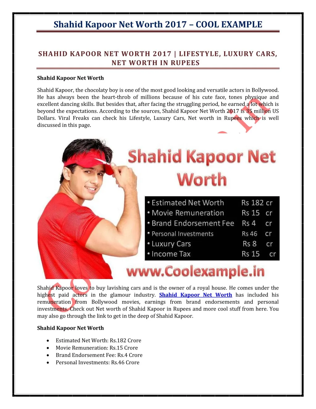 shahid kapoor net worth 2017 cool example