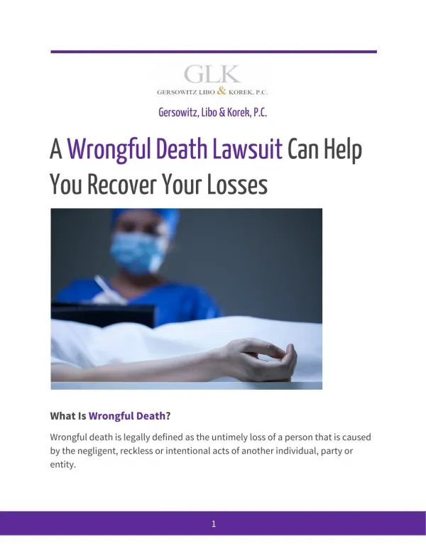 A Wrongful Death Lawsuit Can Help You Recover Your Losses