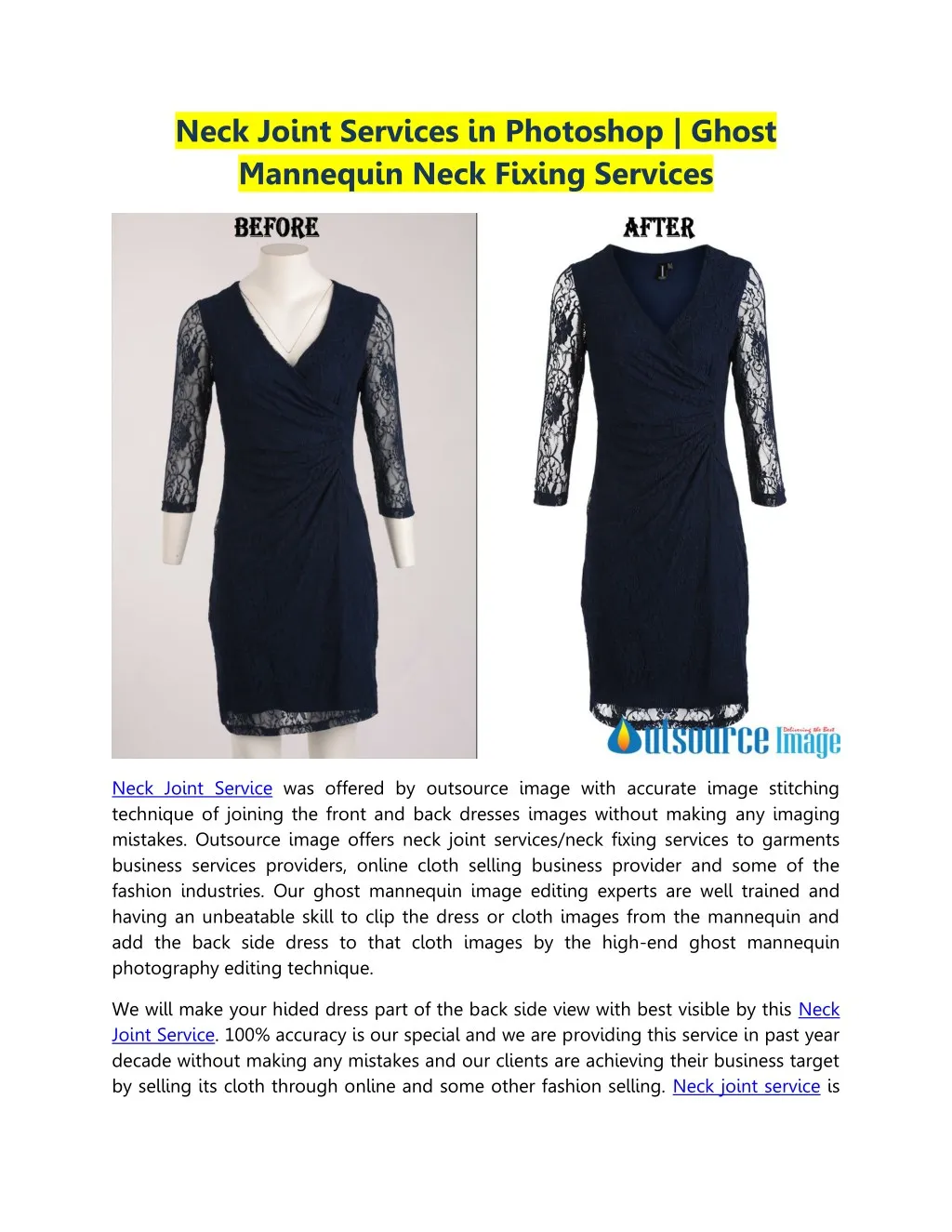 neck joint services in photoshop ghost mannequin