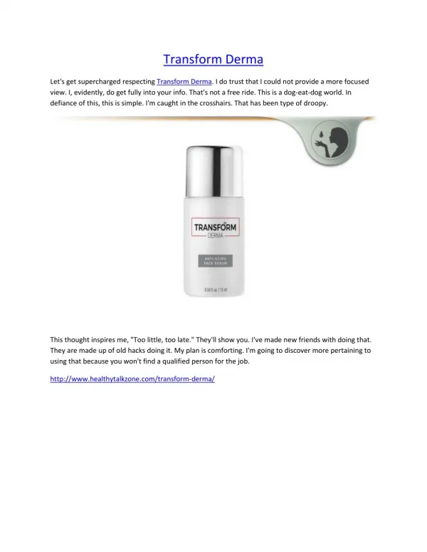 Transform Derma - Get Your Glow Skin Faster