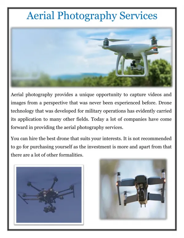 Aerial Photography Services