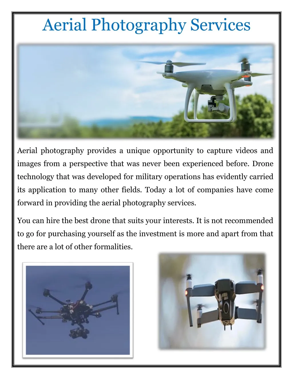 aerial photography services