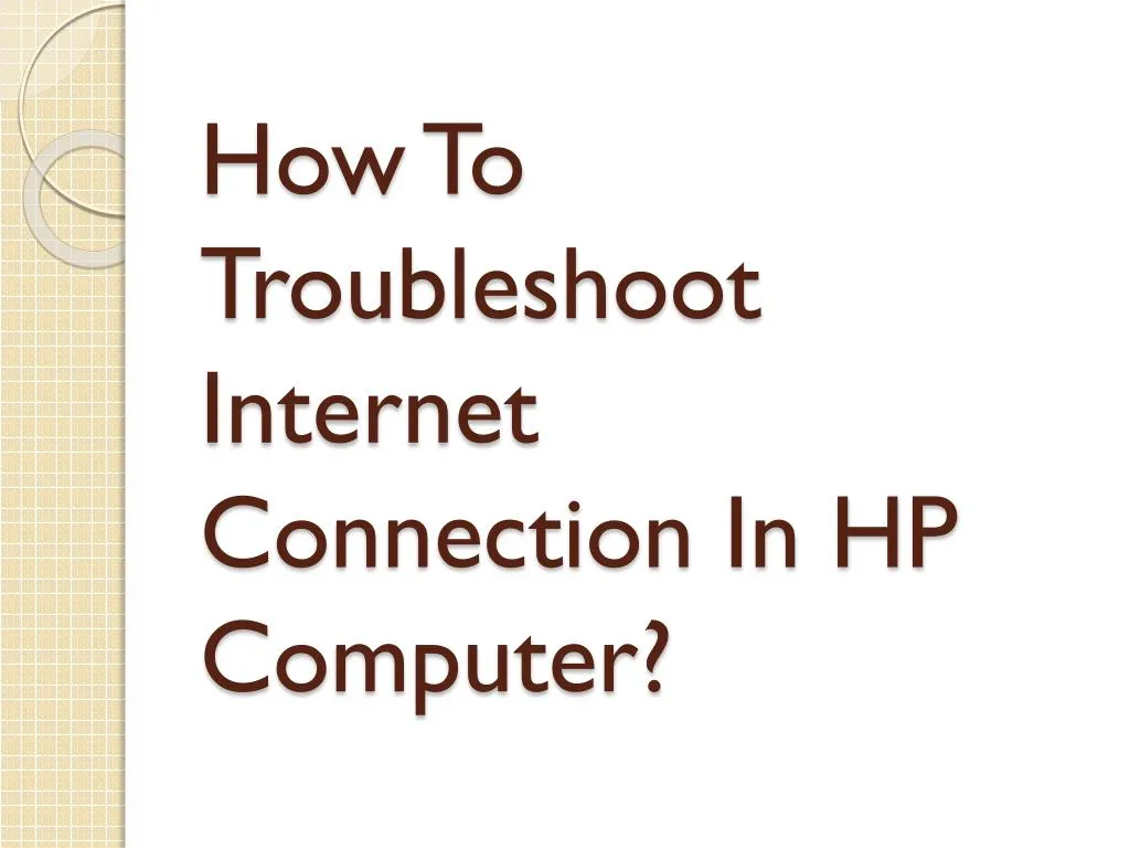 how to troubleshoot internet connection in hp computer