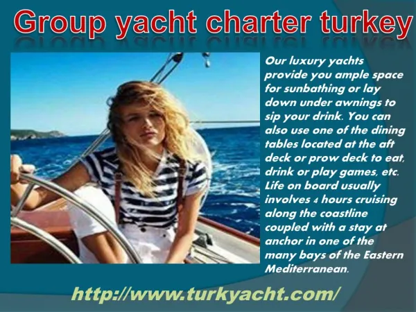 Yacht charter destination turkey