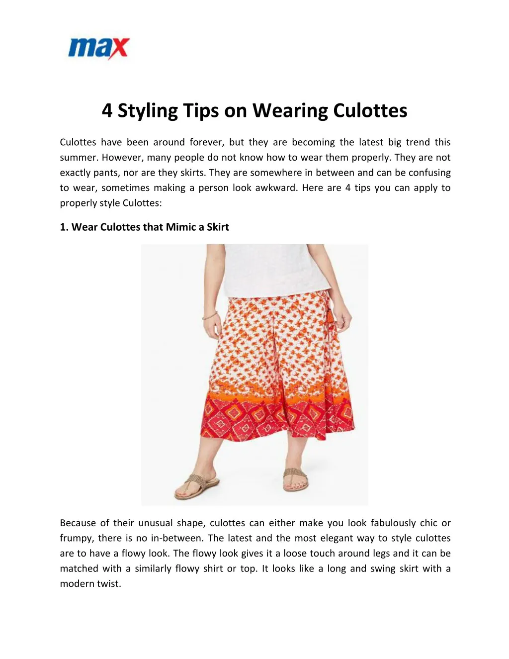 4 styling tips on wearing culottes