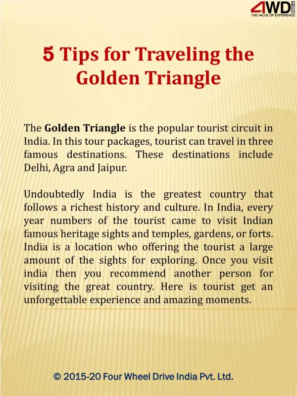 5 Tips for Traveling the Golden Triangle