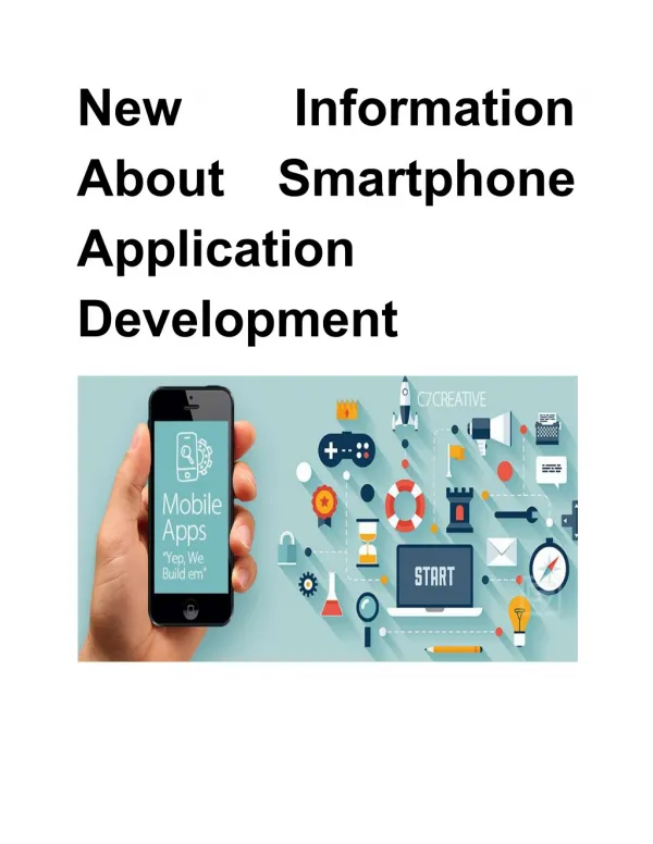 New Information About Smartphone Application Development