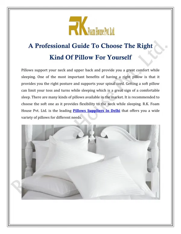 A Professional Guide To Choose The Right Kind Of Pillow For Yourself