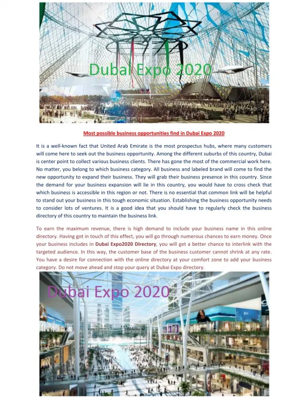 Dubai trade fair 2020