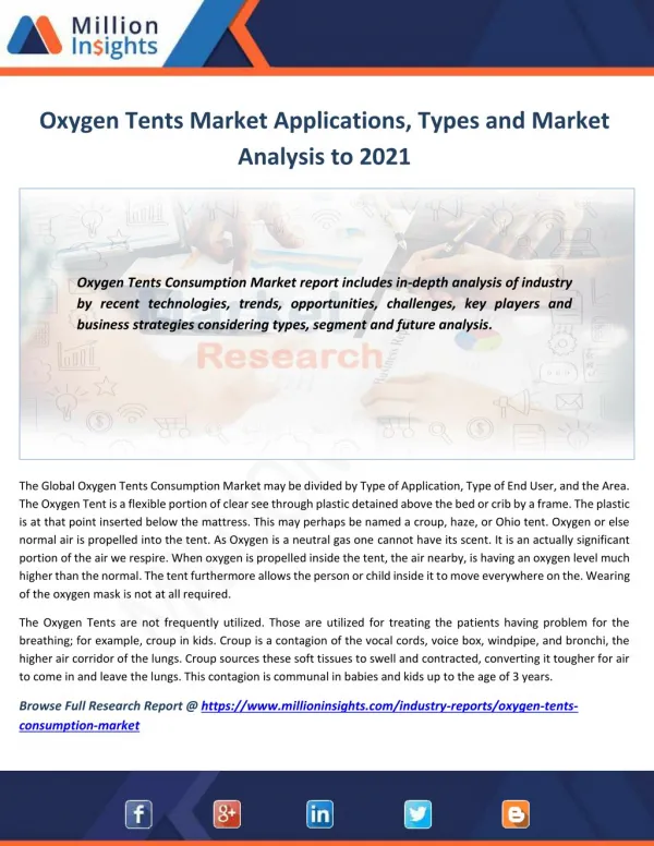 Oxygen Tents Market Share, Growth, Outlook to 2021