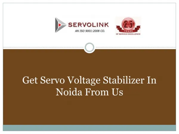 Buy Servo Voltage Stabilizers In Noida From R. D. Electric Works