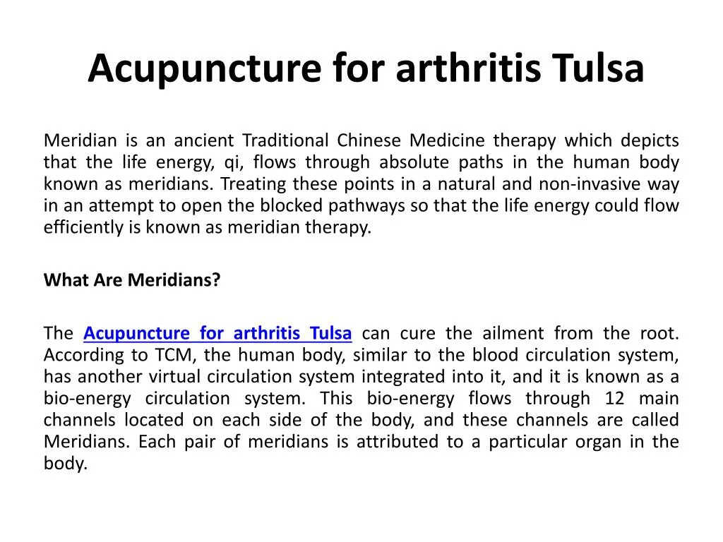 acupuncture for arthritis tulsa