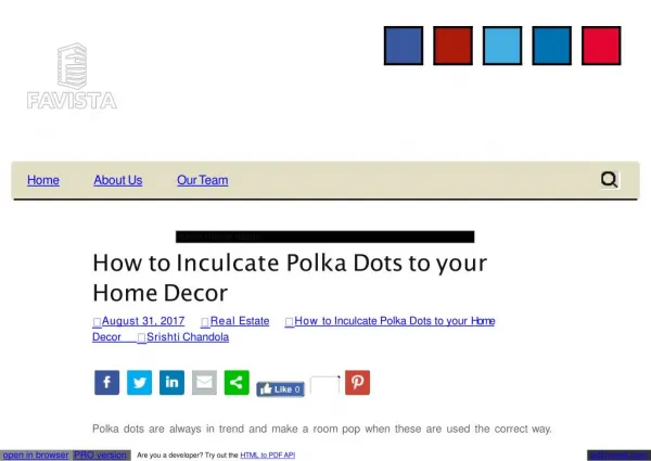 How to Inculcate Polka Dots to your Home Decor