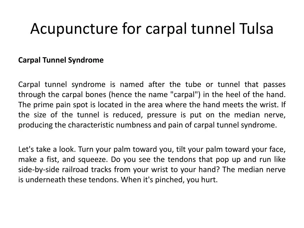 acupuncture for carpal tunnel tulsa