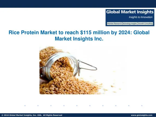 Rice Protein Market statistics and research analysis released in latest report