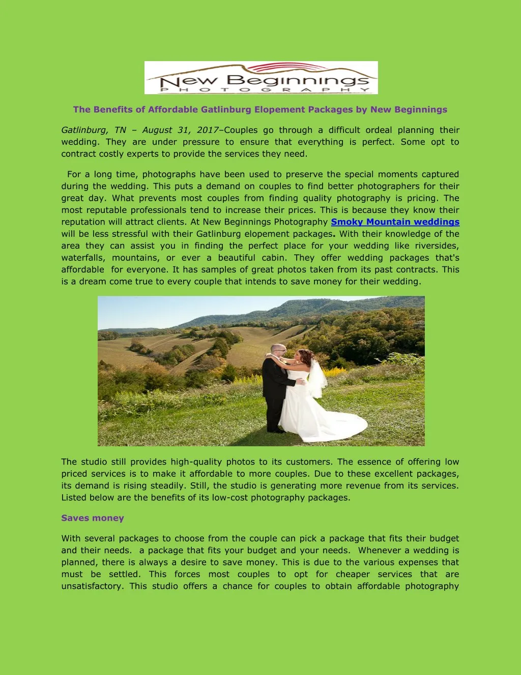 the benefits of affordable gatlinburg elopement