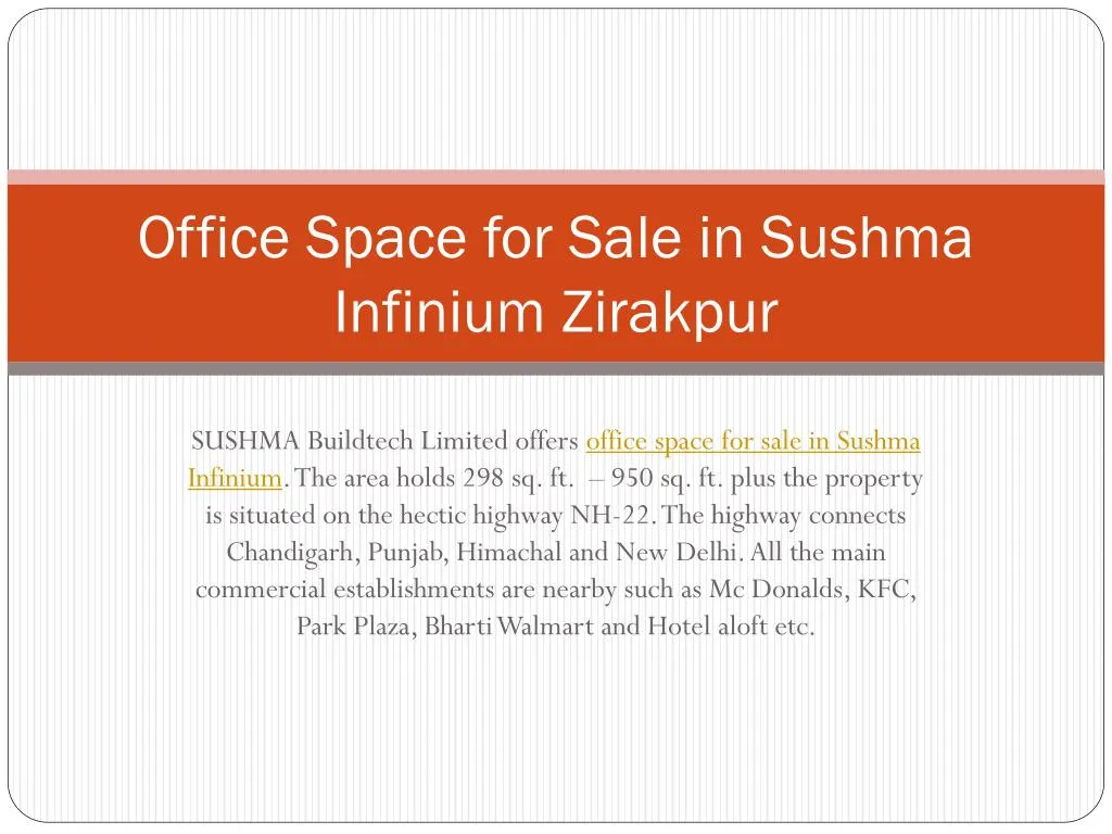 office space for sale in sushma infinium zirakpur